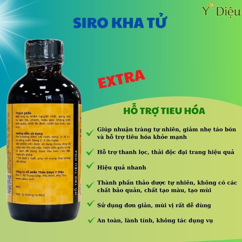 Siro Kha Tử Extra Làm Nhuận Tràng Giảm Táo Bón