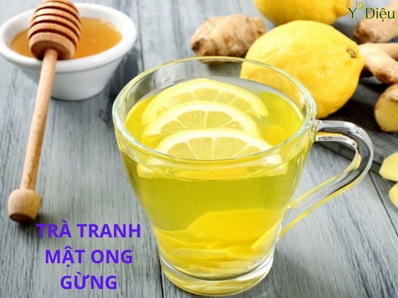 Trà chanh mật ong gường giúp trị ho hiệu quả